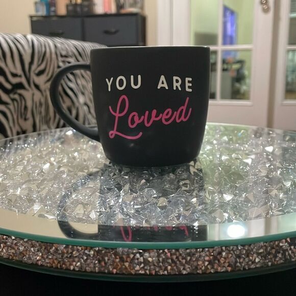 Eccolo black matte you are loved Valentine’s Day gift ceramic coffee tea mug - Picture 1 of 4